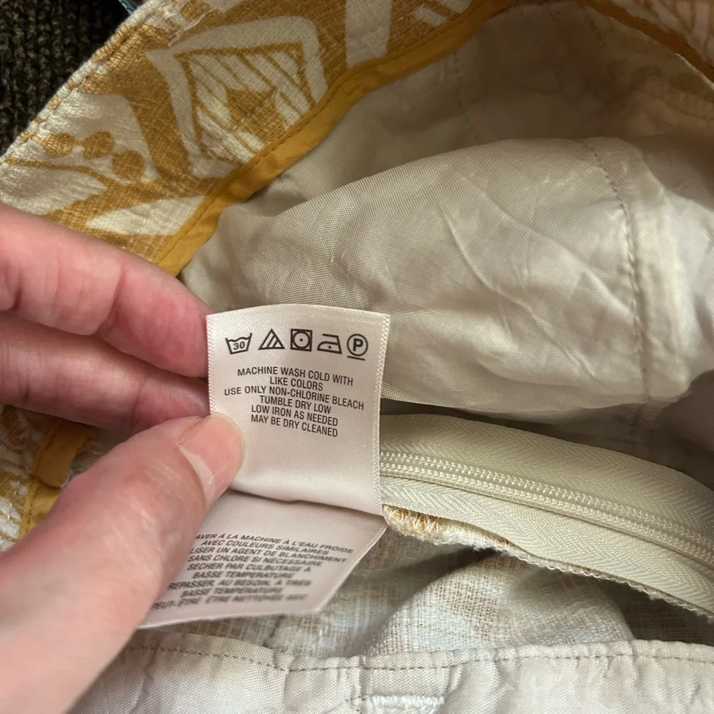 Elevenses by Anthropologie, Mandala Print Shorts, Maize/Cream, Size 2, EUC - Picture 7 of 8
